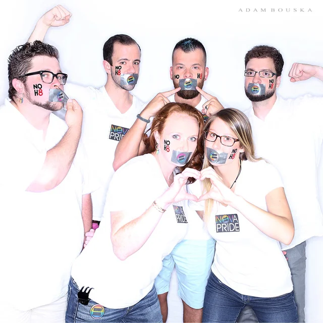 NOVA Pride Board - NOH8 Photo 2015 Top (L-R): Kyle Rohen, Brian Reach, Johnny Ahern, Natan Press Bottom (L-R): Jess Press, Marina Deede