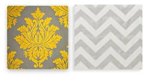  Mustard + Grey OR Metallic Silver Chevron