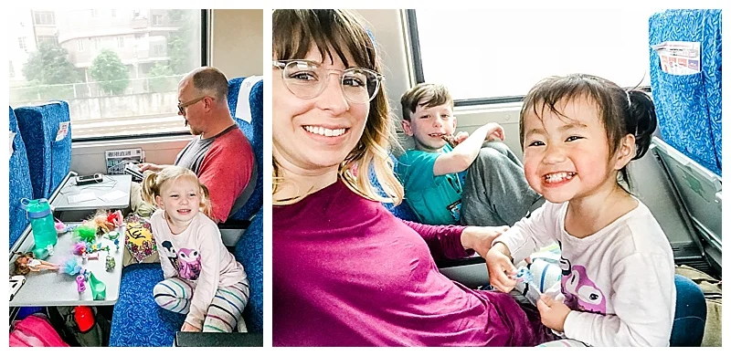 Lots of toys and snacks were handy on the train!