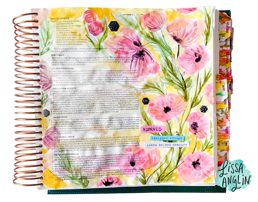 watercolor poppies bible journaling tutorial