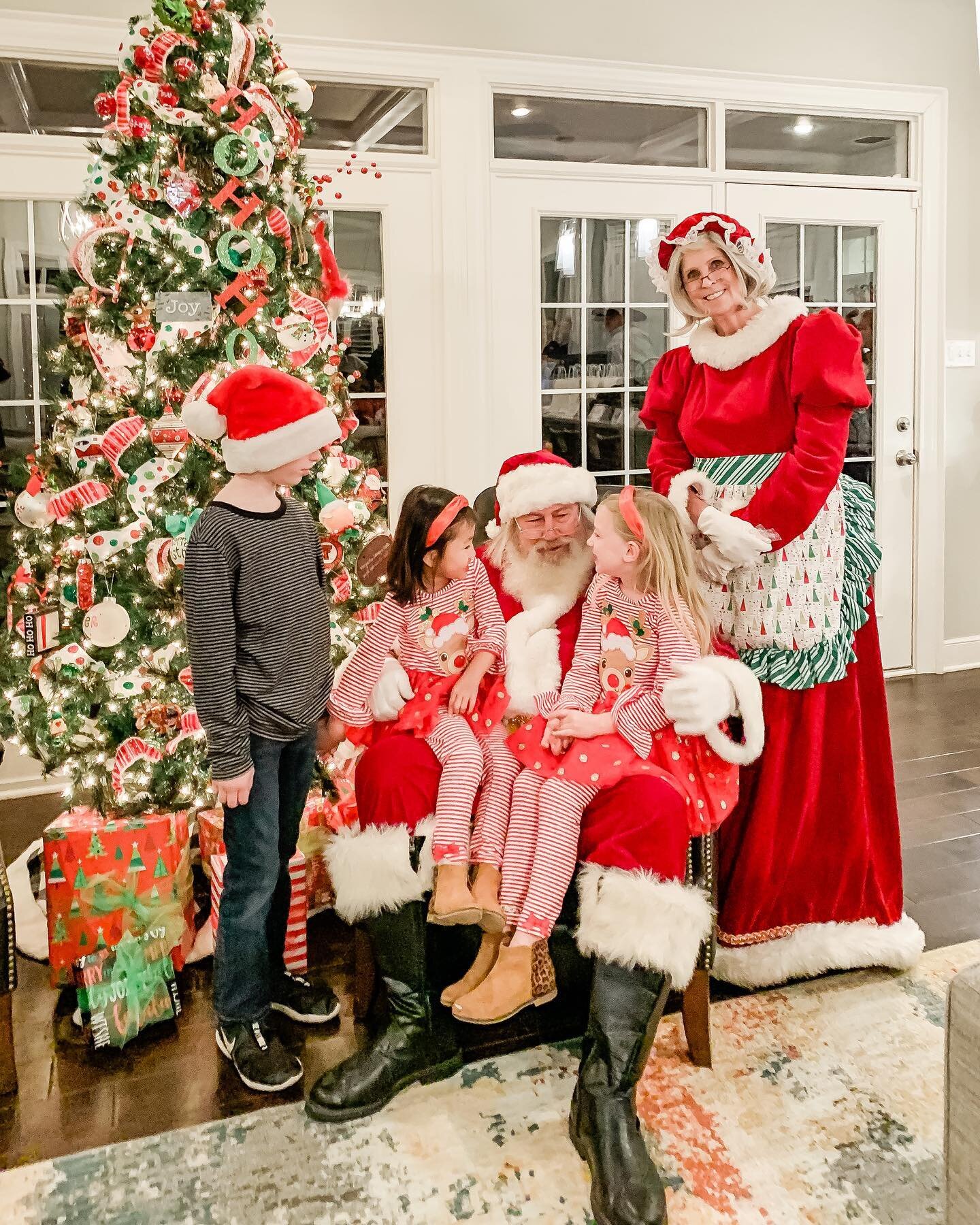 The kids got to visit Santa and Mrs. Claus yesterday 🎄 You&rsquo;ll have to zoom in to see my favorite part of this photo- on the way there, Lucy was nervous and asked Knox to hold her hand, which he faithfully did the entire time. 🥰 Thanks to the 