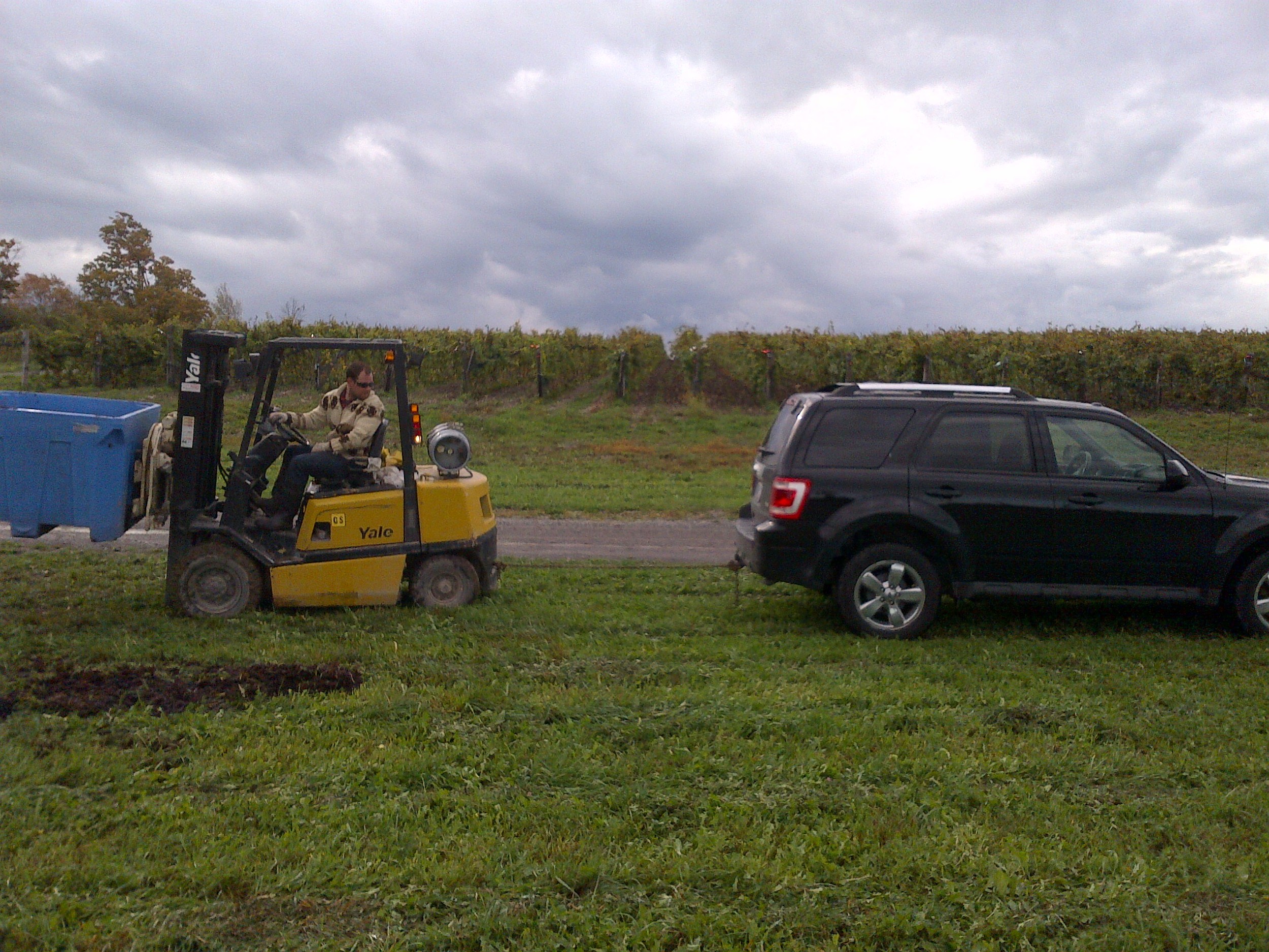  My city-truck becomes a man, pulling out stuck forklifts.​ 