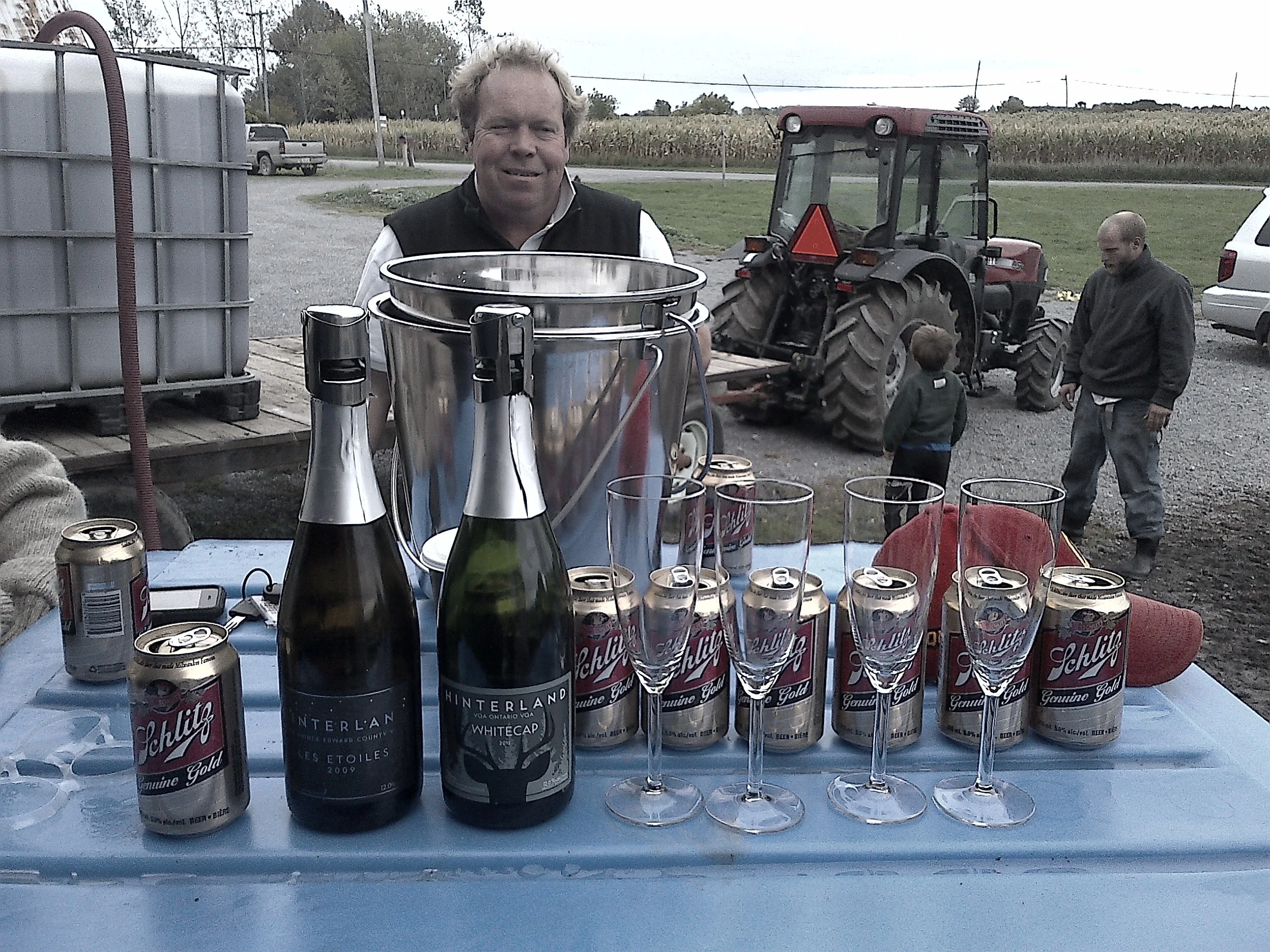 Norm stops by just in time for some afternoon beers and bubbles once the press is loaded...