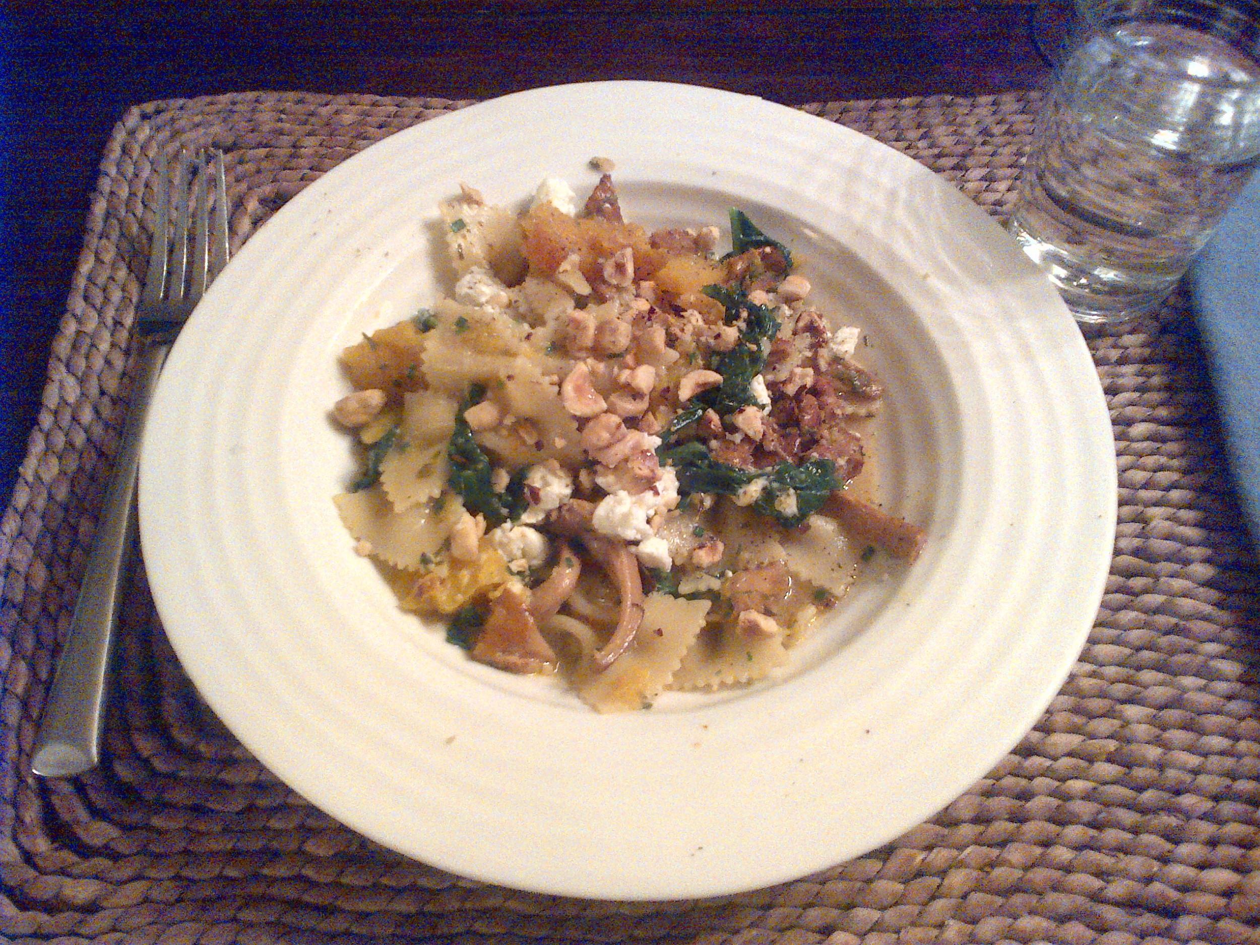 This grainy Bberry pic doesn't do justice to the crazy deliciousness of this hazelnut and chanterelle fresh pasta Heidi made
