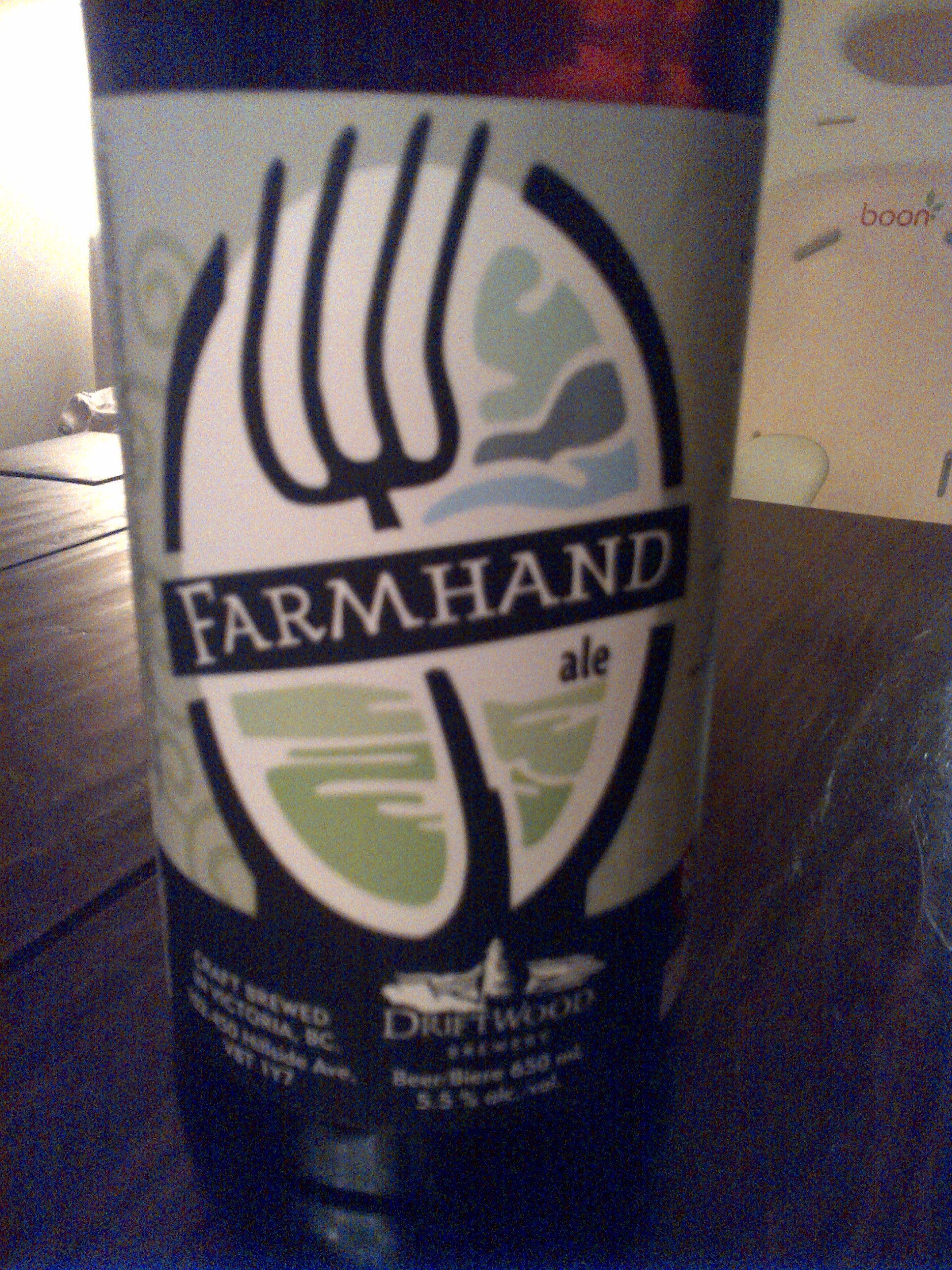 Driftwood Brewery's Farmhand Ale for a farmhand 