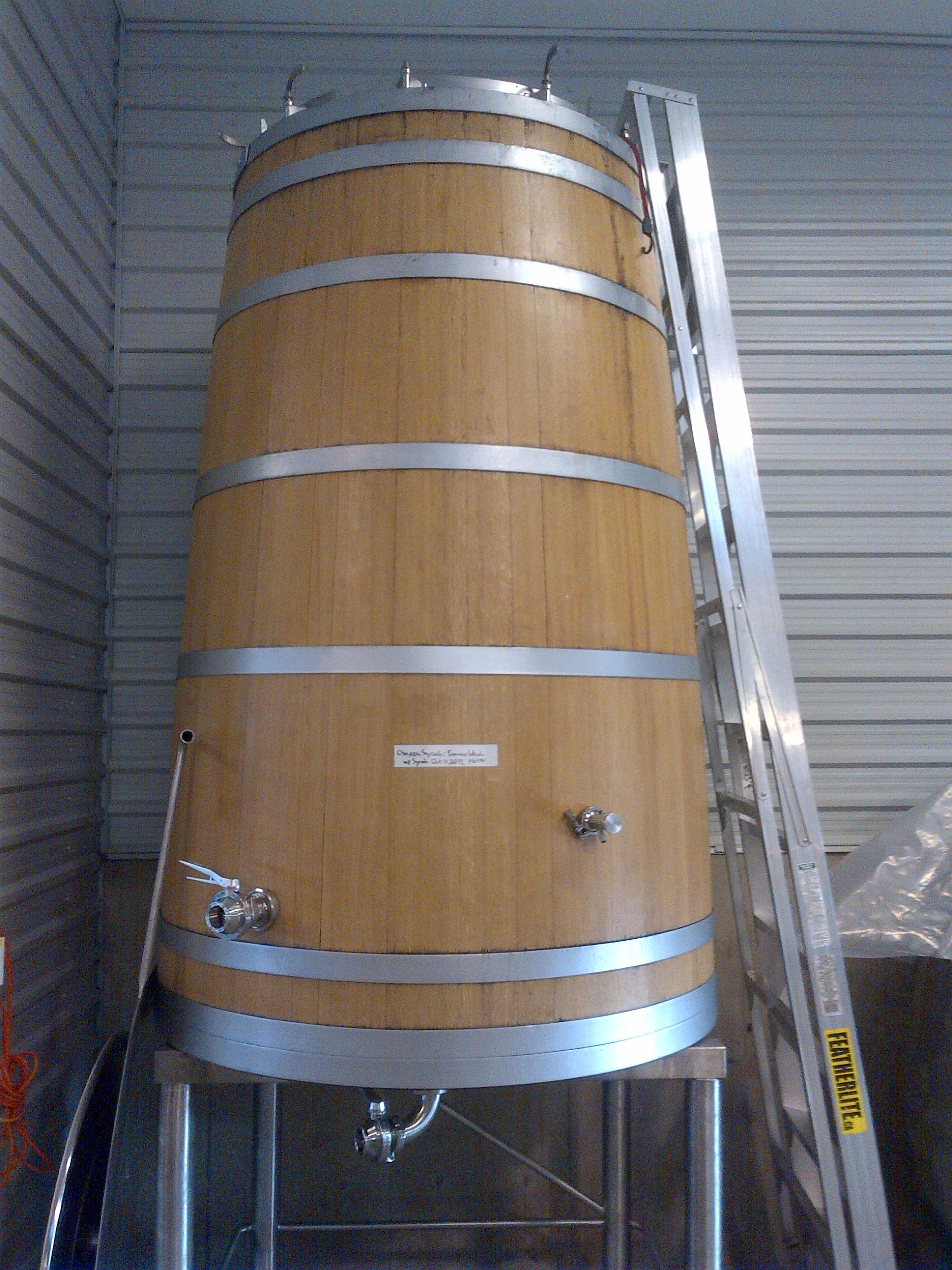  The Fermenator, a French Oak vat David had custom made by Canada's only master cooper that happens to live in Osoyoos.  