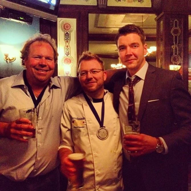 Norman Hardie, Chef Jason Duffy, Andrew Rastapkevicius celebrating Silver
