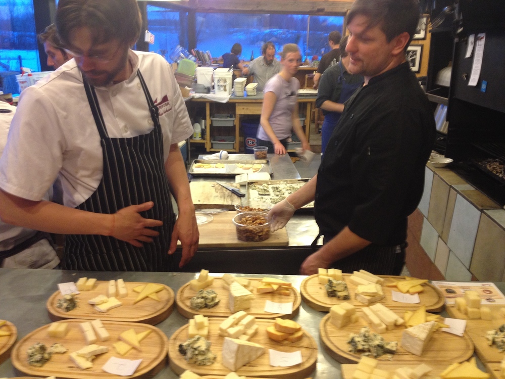  Matt Shepard and Jon Svazas looking over the cheese course before it goes out.​ 