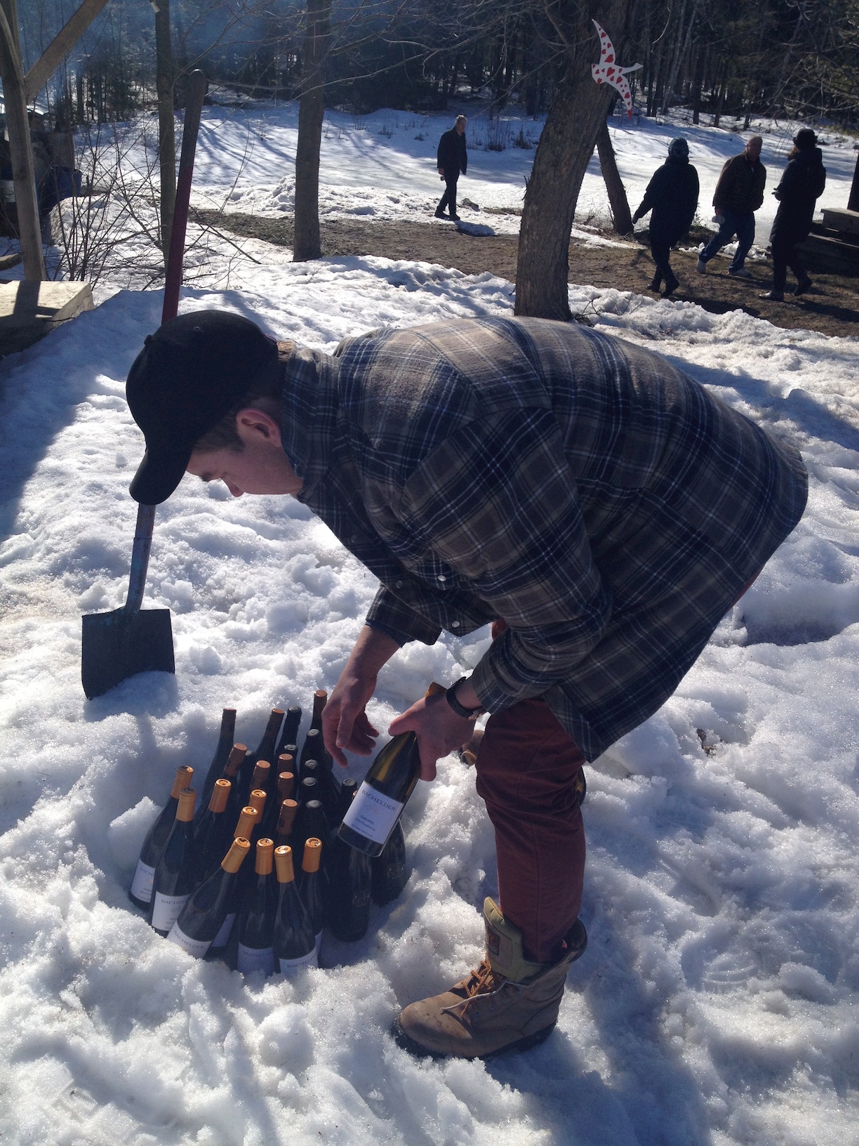  Just your average down-home style wine fridge...a hole in the snow. 