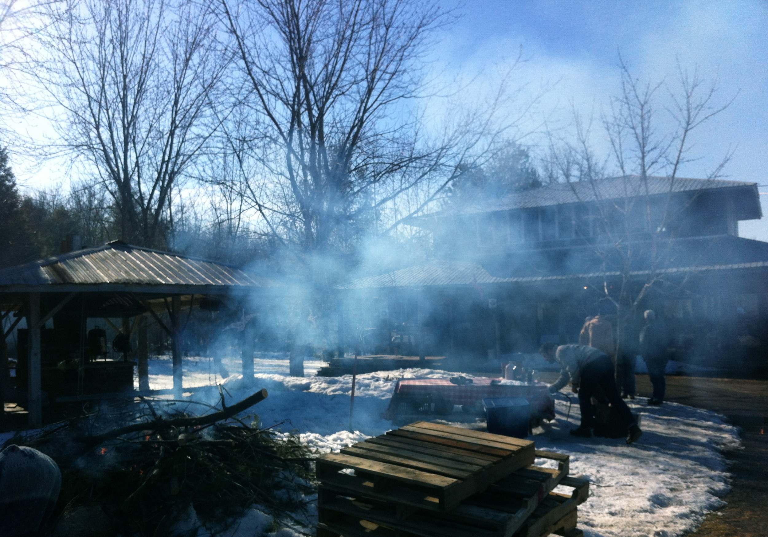  The smoke house and the pavilion at Mariposa ​Farm. Credit: Katie Worobeck  