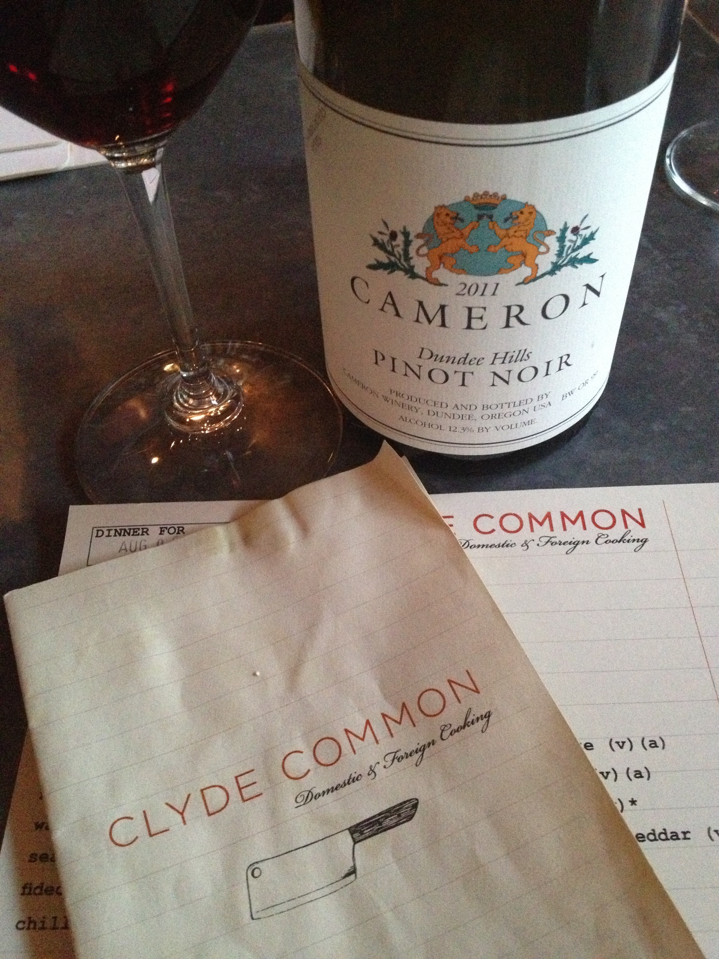  Finally found someone pouring the elusive Cameron Dundee Hills Pinot Noir. Kudos to Clyde Common in the Ace Hotel!&nbsp; 