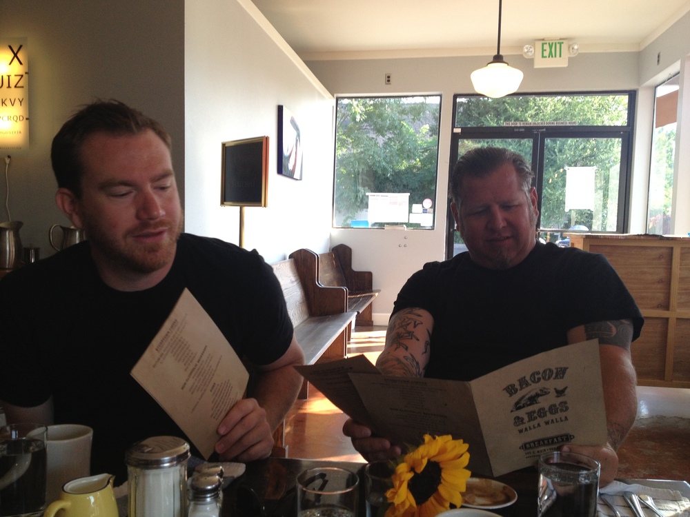  Breakfast and cocktails with winemakers Andrew Latta and Brennon Leighton at Bacon and Eggs. A couple of good dudes.  