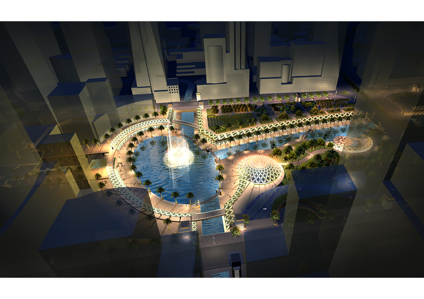 Lagoon Fountain at Night