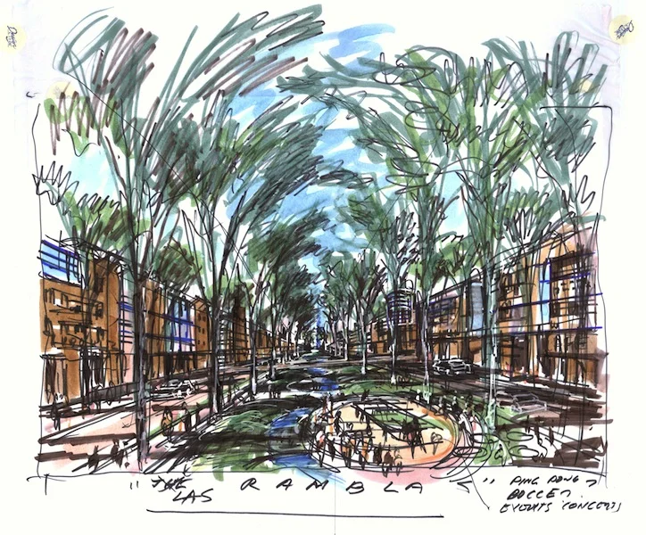 Las "Ramblas" Central Shopping Street