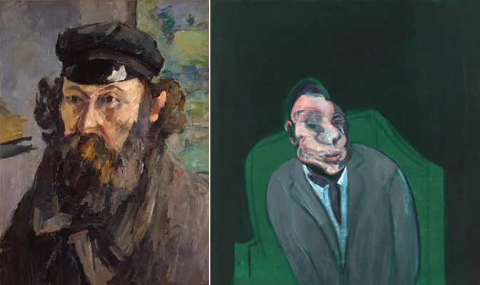  L. Paul Cézanne, Self Portrait (1873) R. Francis Bacon, Head of a Man, (1960)