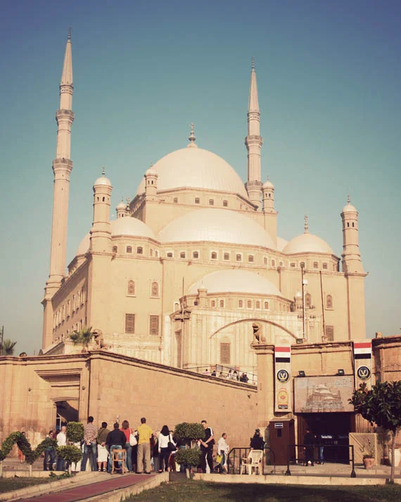 The Citadel walls surrounding the towering Muhammad Ali Mosque