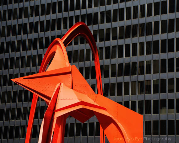 "The Flamingo" statue by Alexander Calder