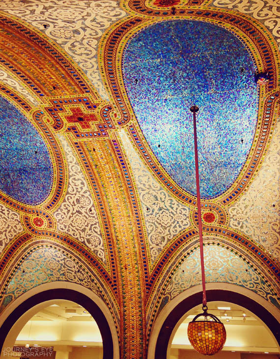 A "hidden" mosaic ceiling inside Macy's on State (Marshall Field's)
