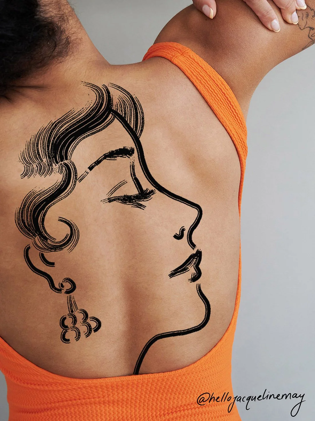 simple side profile female face Jacqueline may tattoo art concept