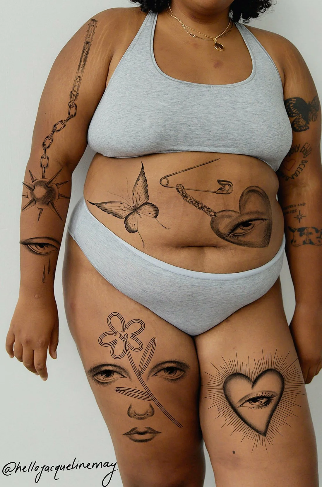 heart flowers eyes portrait blast over Jacqueline may tattoo art concept