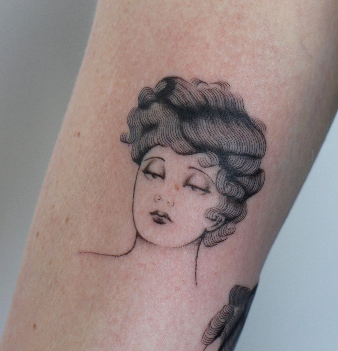 gibson girl lady face mag drag Jacqueline may tattoo art.jpeg