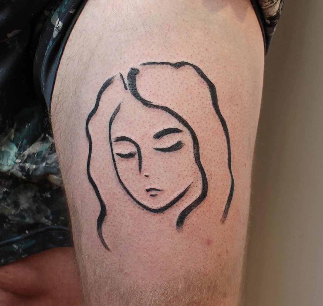 sad face minimalism minimalist texture brush stroke Jacqueline may tattoo art sad lady.jpeg