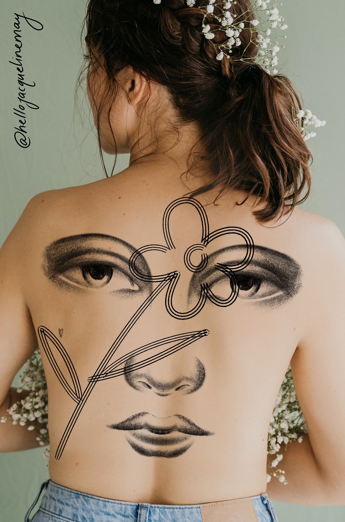 eyes mag portrait face simple minimalist Jacqueline may tattoo art concept