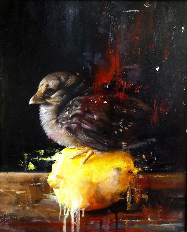 Here’s an older painting “Lemon” 12” x 16” oil on canvas #chickenpainting #chickenart #painting #contemporaryart #oilpainting #karljahnke#art#artist #artistsoninstagram #stilllife