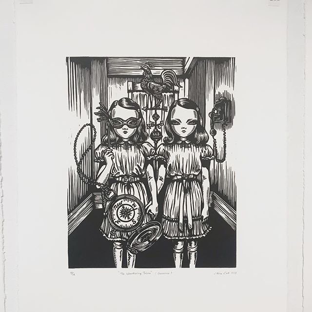 Checking out @chinacat663 block prints @sidestreetsa . #art#artgallery #prints#artist#blockprint #localart