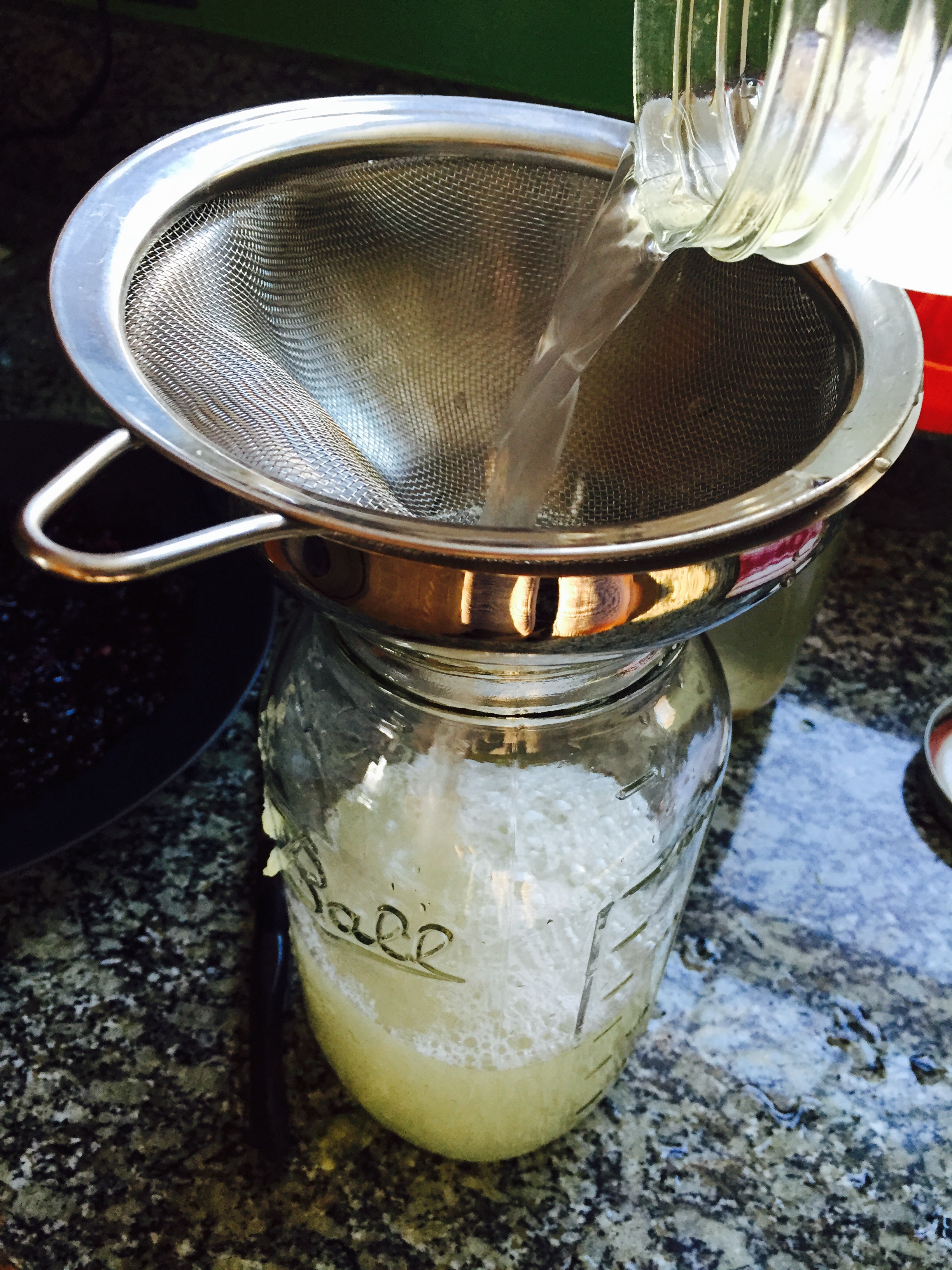 Strain the grains and set them aside. 