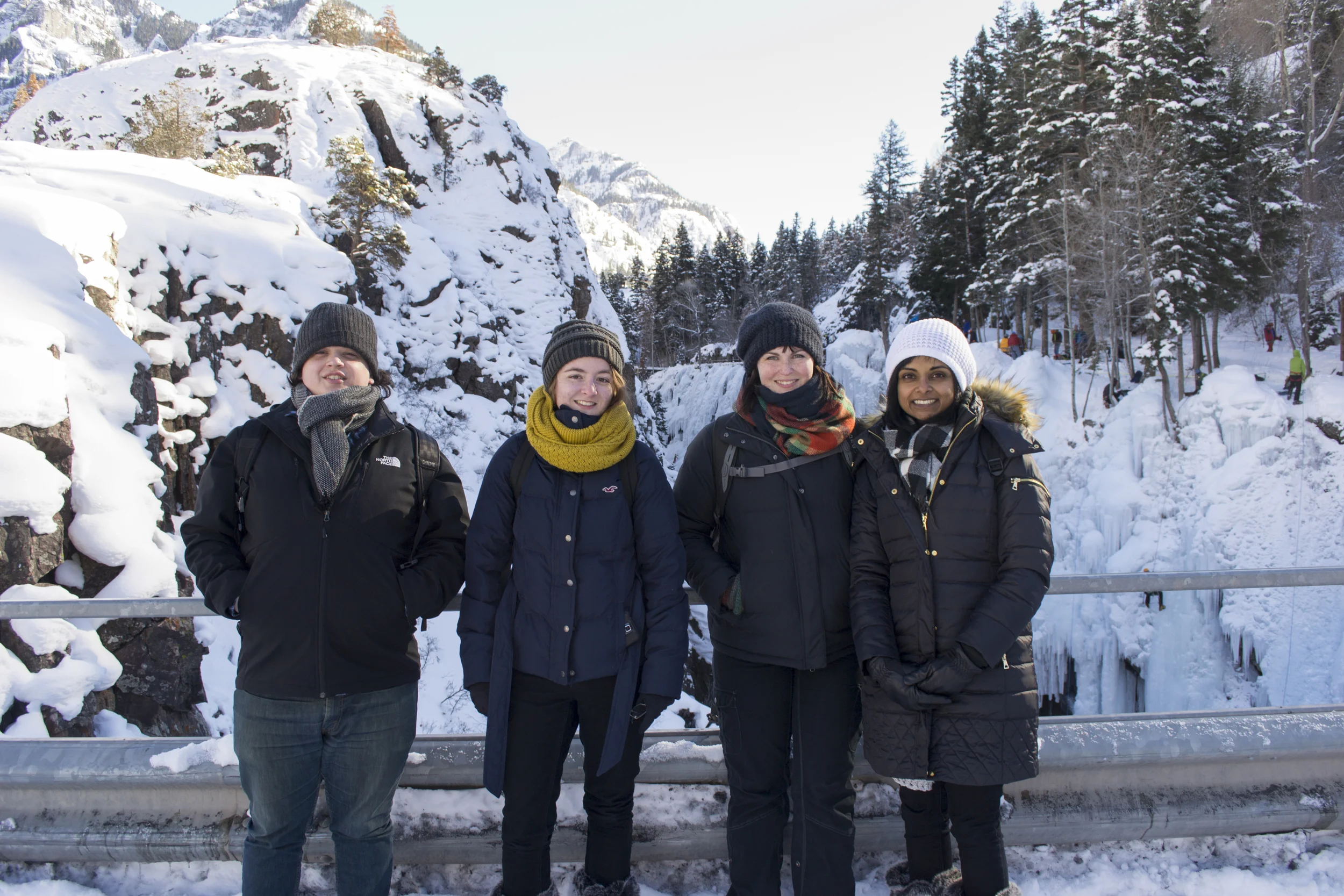 Artists explore the Ouray Ice Park.