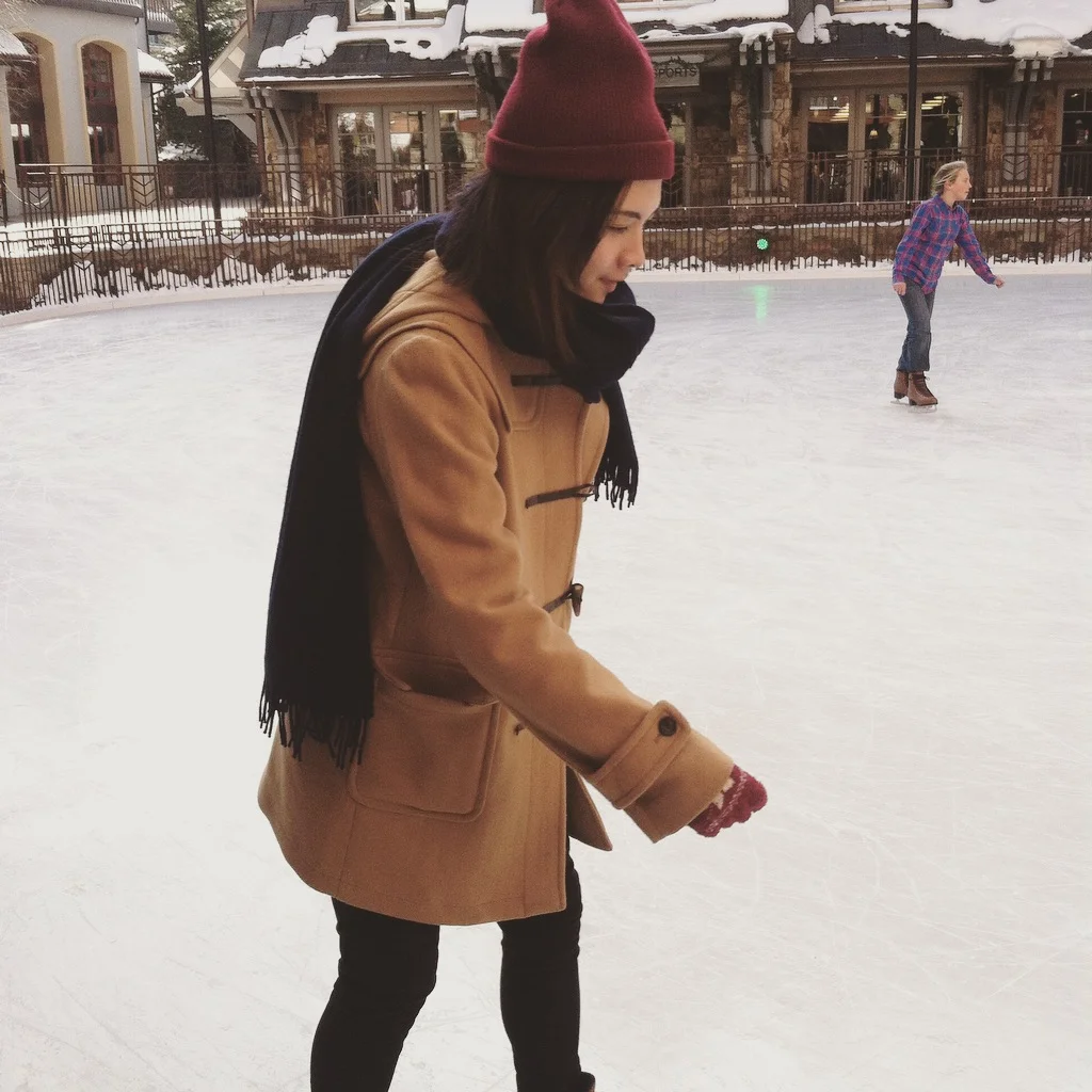 Yinfan Huang skates in Mountain Village.