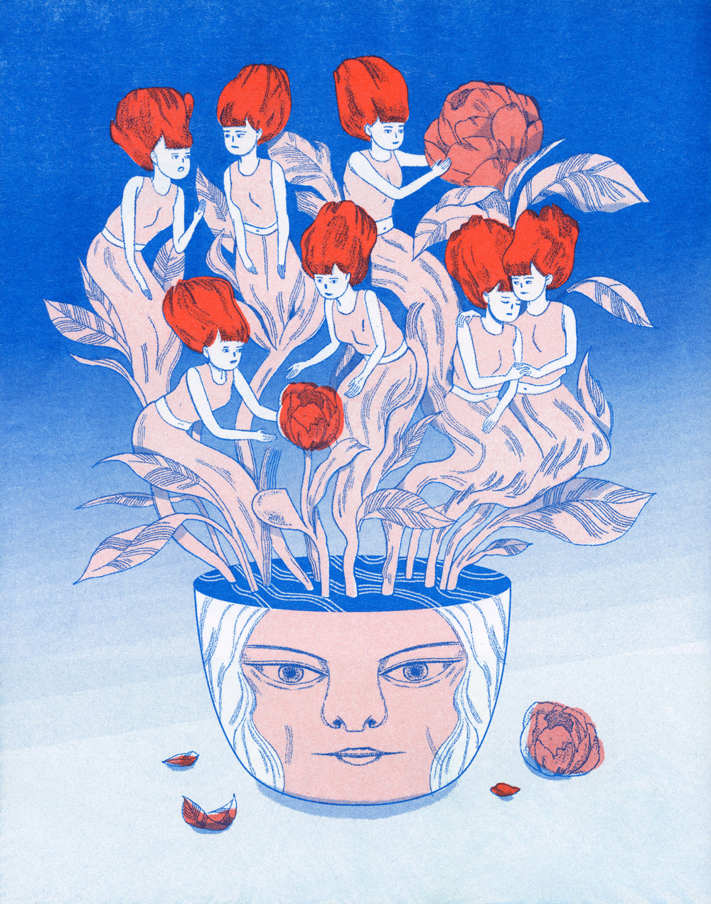 Pack Mentality by Jenn Liv, Risograph print