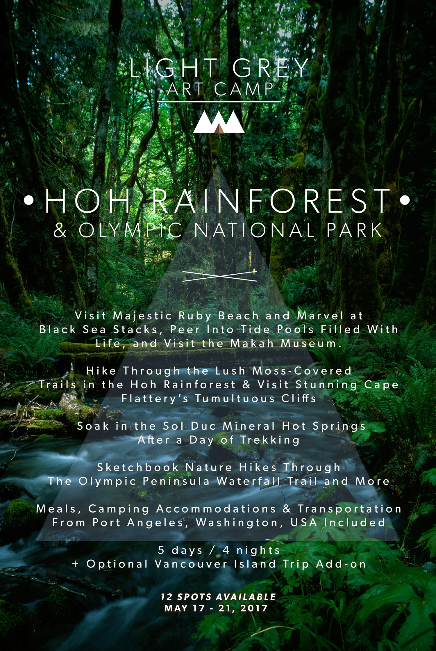 Art Camp Hoh Rainforest Olympic Nat L Park Light Grey Art Lab