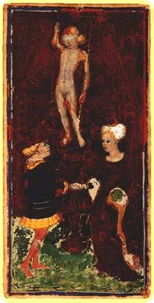 The Lovers, from one of the Visconti decks. http://l-pollett.tripod.com/cards31.htm