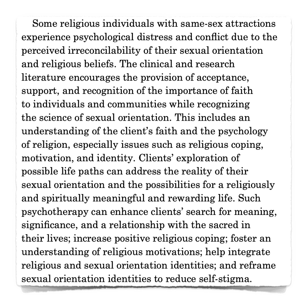 Appropriate Therapeutic Responses to Sexual Orientation