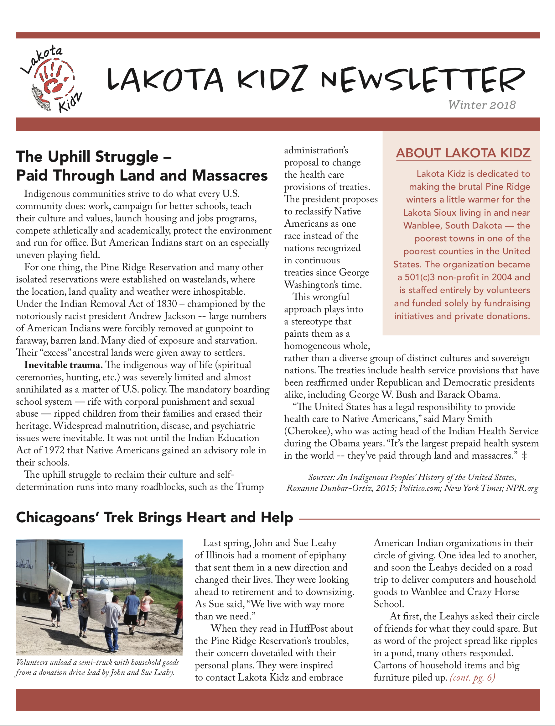 annual newsletter lakota kidz tiny squid another word for trek
