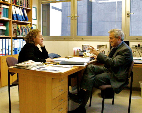 Interviewing diabetologist Itamar Raz in Jerusalem