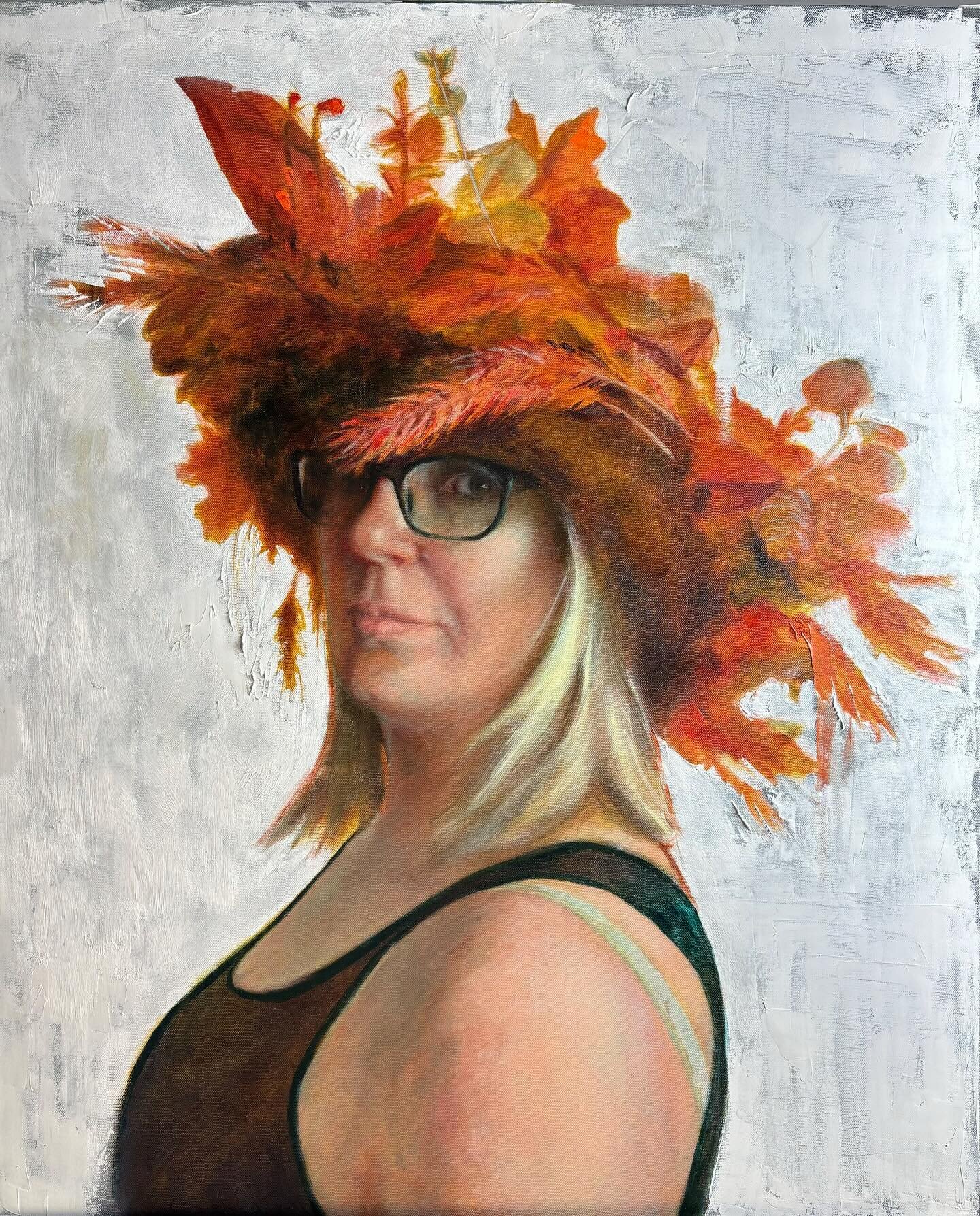 This one is called &lsquo;The Impostor&rsquo; - a #self-portrait.  New year, new start. After a two year break from painting, two house moves and multiple school and studio moves, I am finally back at the easel.  #firstpaintinginyears #impostorsyndro
