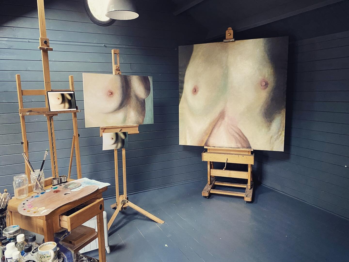 More work in progress - continuation of flesh colour studies, this time working on a larger scale. I always find it liberating to work on a big canvas. Just wish I had better heating in my studio!
#wip #oilpainting #figurativeart #figurativeartist #l