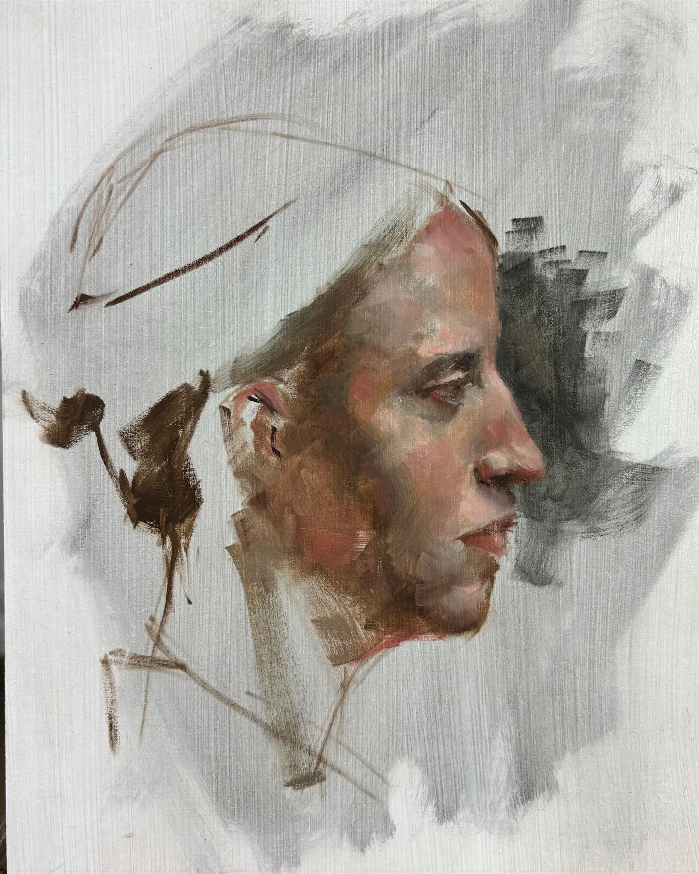 Am delighted to have this little head study through to the next round of judging for the Royal Society of Portrait Painters&rsquo; annual exhibition. No guarantees it will be selected in the next round, but still pretty excited to make this one.  Thi