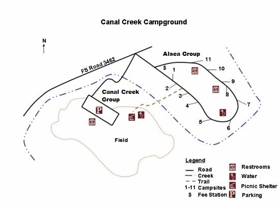 Canal Creek Campground Map