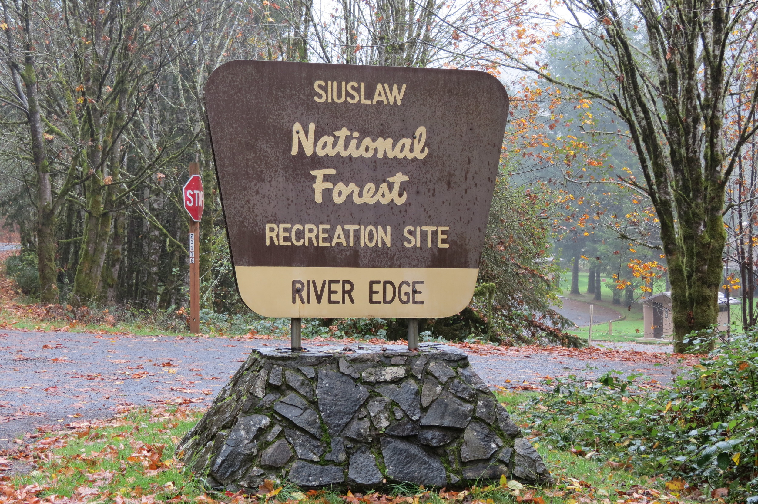 River Edge Campground Sign