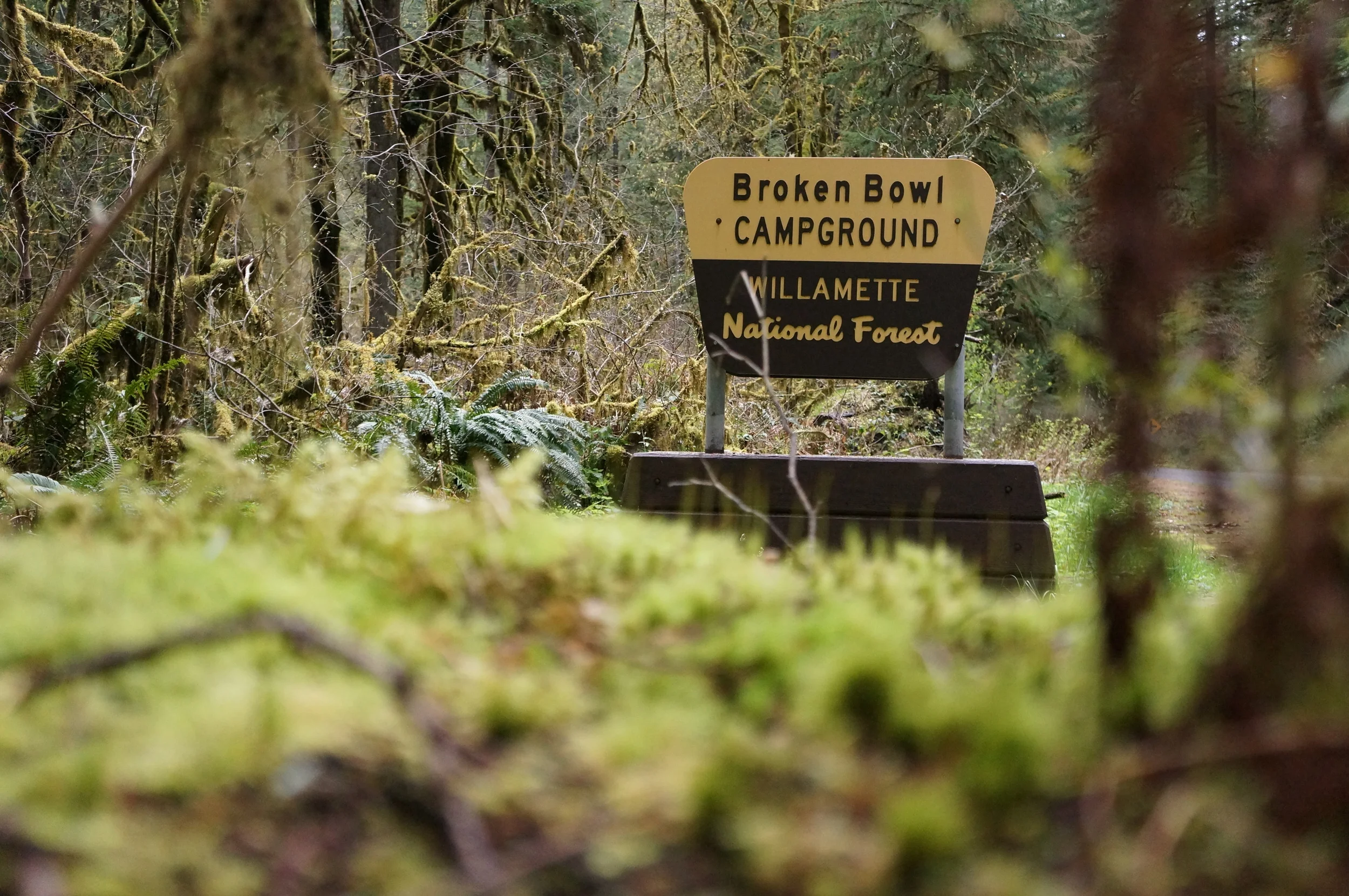 Broken Bowl Campground Sign