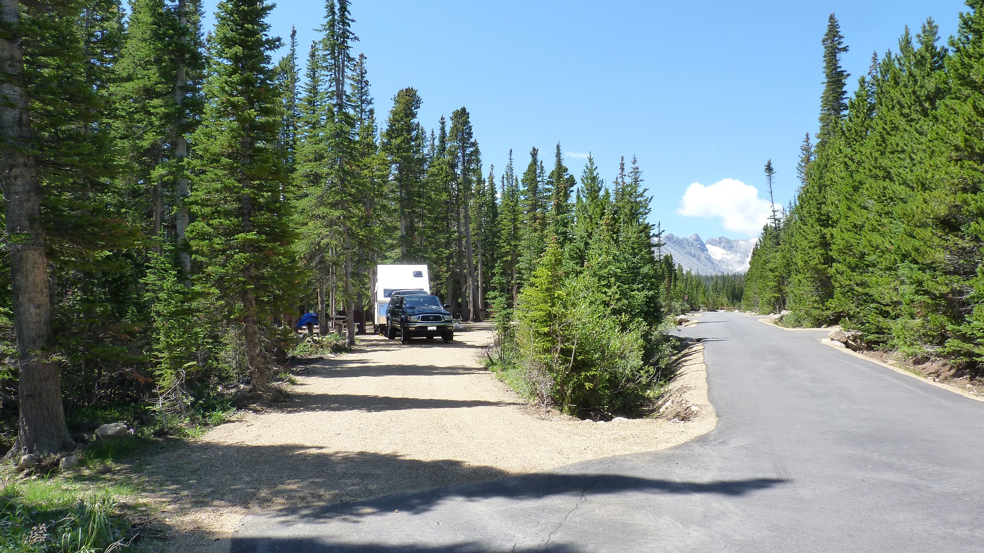 Pull-thru sites in Pawnee Campground