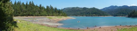 Boat ramp and swimming area in Packard Creek Campground