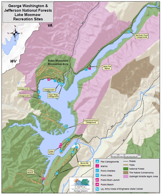 Bolar Mountain - Lake Moomaw map