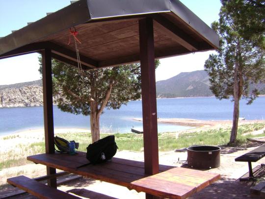 Typical campsite in Hideout Canyon Boat-in Campground