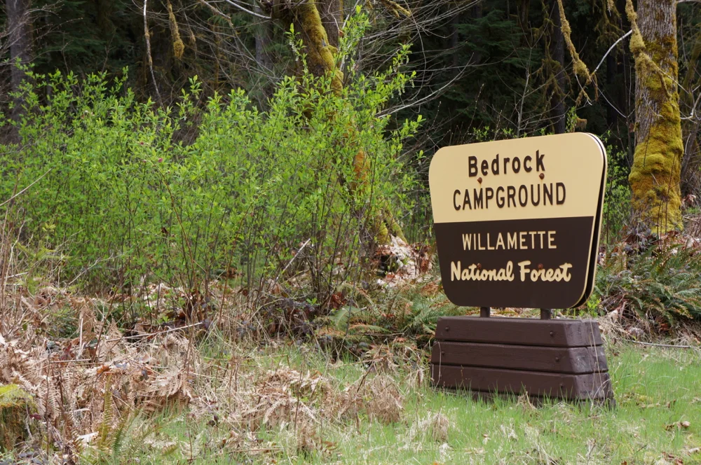 American Land & Leisure Bedrock Campground near Lowell, Oregon, Fall Creek Drainage