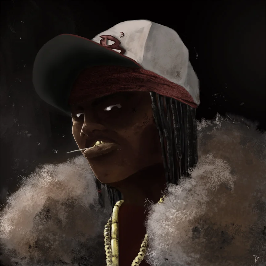 Hey guys just a little update on what i got going on. Finished the portrait of D-ROCK. This is one of the main characters in the new book im working on "Me and Moe". If you cant already tell this is not a very savory character! Enjoy :)